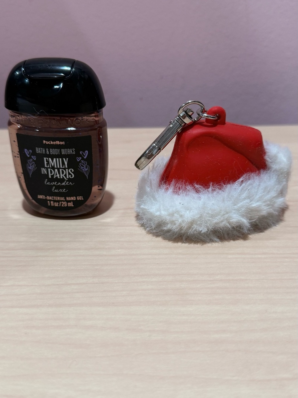 Red Santa Hat sanitizer holder with Clip